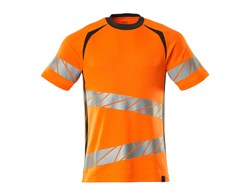 T-Shirt, moderne Passform hi-vis orange/dunkelanthrazit